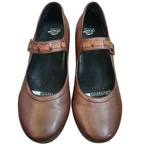 Abeo Candace Women's Mary Jane Pump Brown Leather Slip Resistant‎ Sz 10